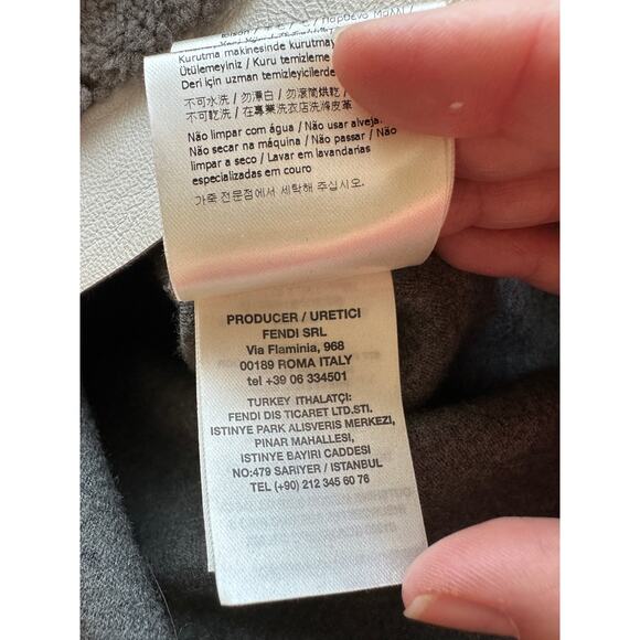 Fendi Taupe Multi-Color Stripe Leather Jacket Front Zip Removable Collar 44 / XL - Picture 13 of 16